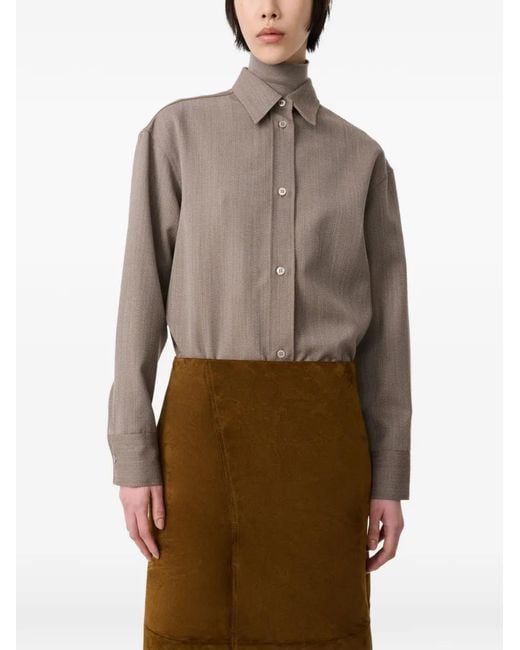 Studio Nicholson Brown Rouen Box-Pleat Shirt