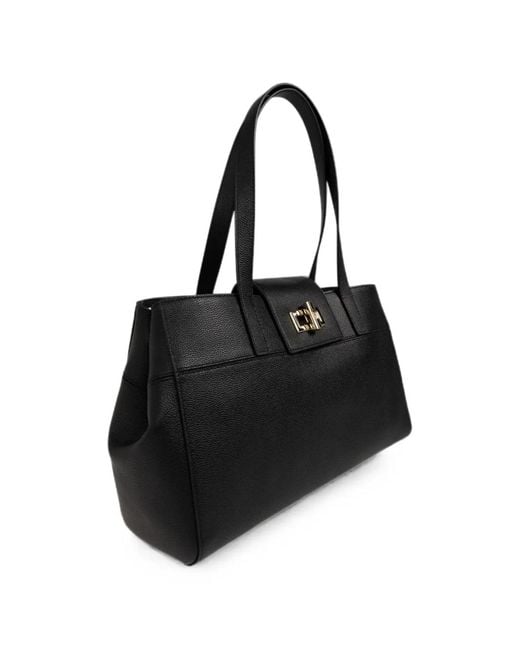 Furla Black Large Amelia Leather Shoulder Bag
