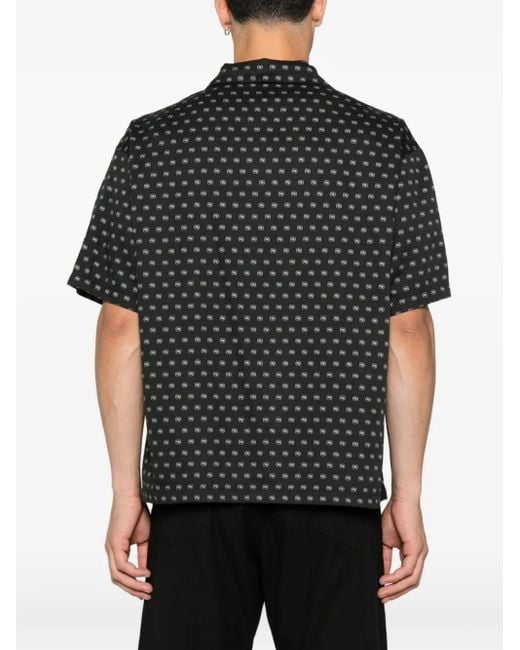 Neighborhood Black Monogram-Pattern Shirt for men