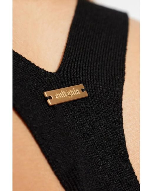 Cult Gaia Black Crawford Knitted Top