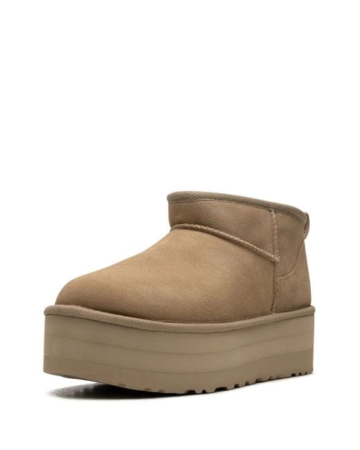 Ugg Brown Classic Ultra Mini Platform 50Mm "Mustard Seed" Boots