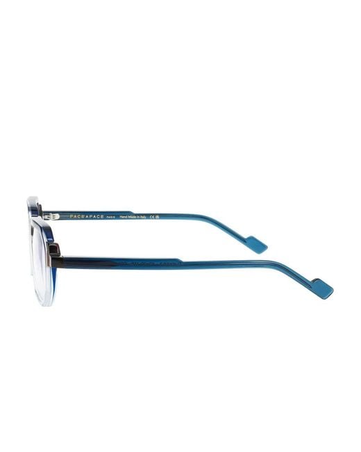 Face A Face Blue Geometric-Frame Flicker2 Glasses for men