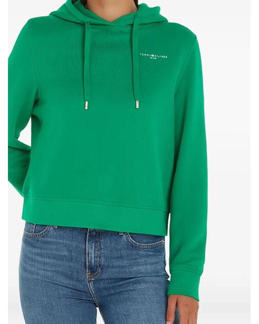 Felpa Con Cappuccio E Logo di Tommy Hilfiger in Green