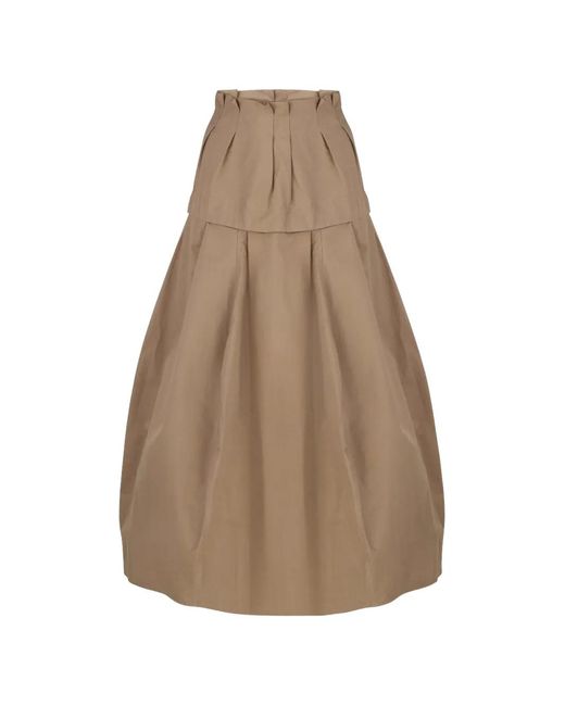 Litkovskaya Natural Pleated Palloncino Midi Skirt