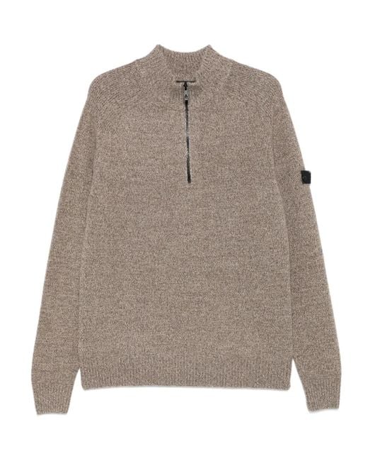 Peuterey Trui Met Halve Rits in het Gray voor heren
