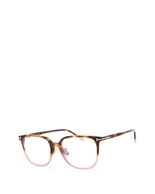 Tom Ford Brown Tortoiseshell-Effect Rectangle-Frame Glasses