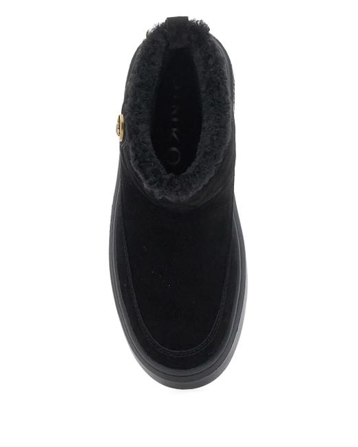 Pinko Black Boots With Shearling Lining