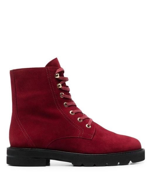 stuart weitzman red leather boots