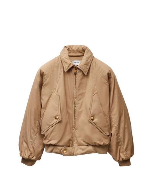 Versace Natural Embroidered Cotton-Gabardine Blouson