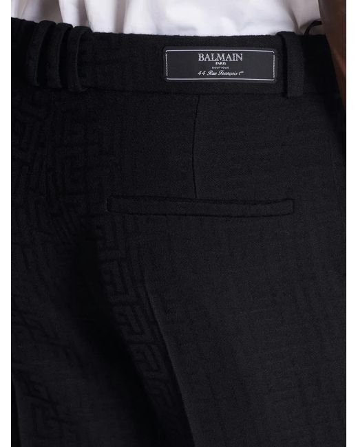 Balmain Blue Darted Wool Trousers for men