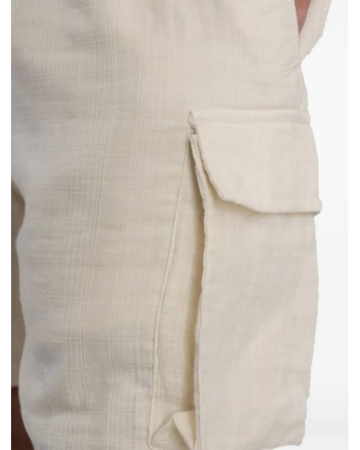 Maharishi White Drawstring Cargo Shorts for men