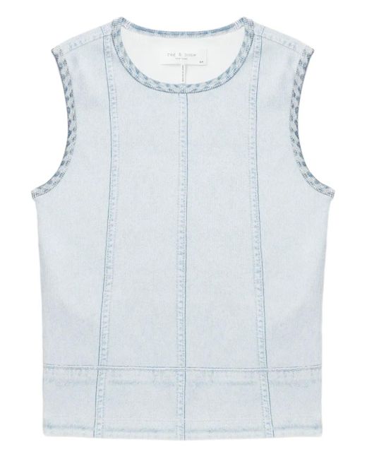 Top de algodón sin mangas Rag & Bone de color Blue