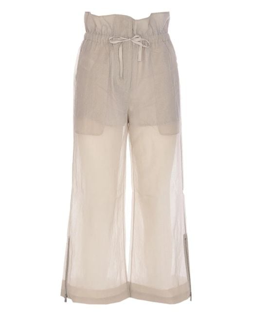 Pinko ドローストリング ストレートパンツ Natural