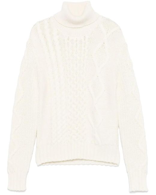 Moncler White Wool Turtleneck Sweater