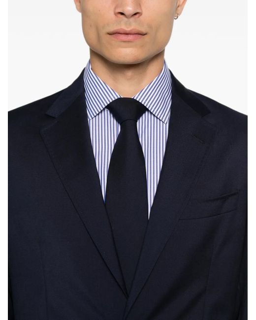 Etro Blue Single-Breasted Wool Suit for men