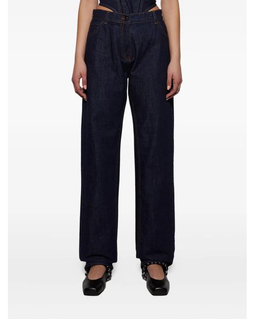 Magda Butrym Blue Logo-Patch Jeans