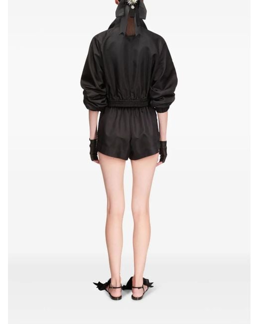 Area Black Crystal Trim Track Shorts