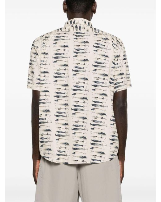 Camisa con estampado de peces Filson de hombre de color White