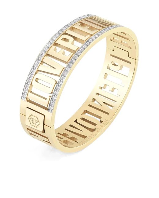 Philipp Plein Metallic Love Lettering Crystal-Bandbracelet