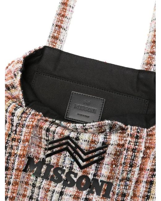 Missoni White Vertical Tote Bag