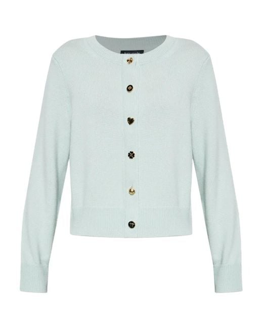 Kate Spade Blue Cardigan Boutonné En Laine Vierge