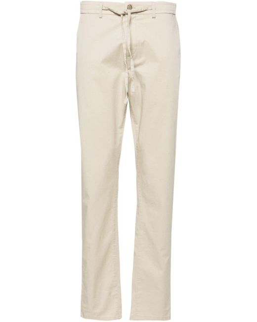 Canali Natural Drawstring-waist Cotton Chino Trousers for men