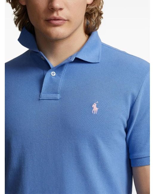 Polo Ralph Lauren Blue Cotton Polo Shirt With Embroidered Logo for men