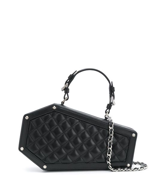 Moschino Black Quilted Coffin-shaped Bag
