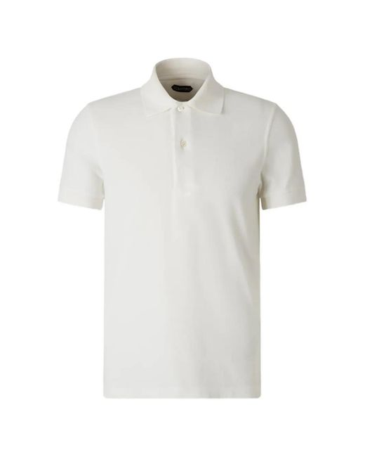 Tom Ford White Buttoned Polo Shirt for men
