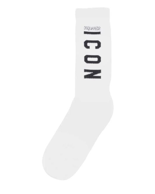 DSquared² White Icon Socks for men