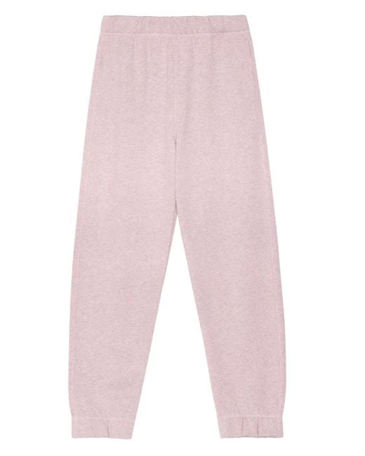 Ganni White Elastic-Cuff Cotton Trousers
