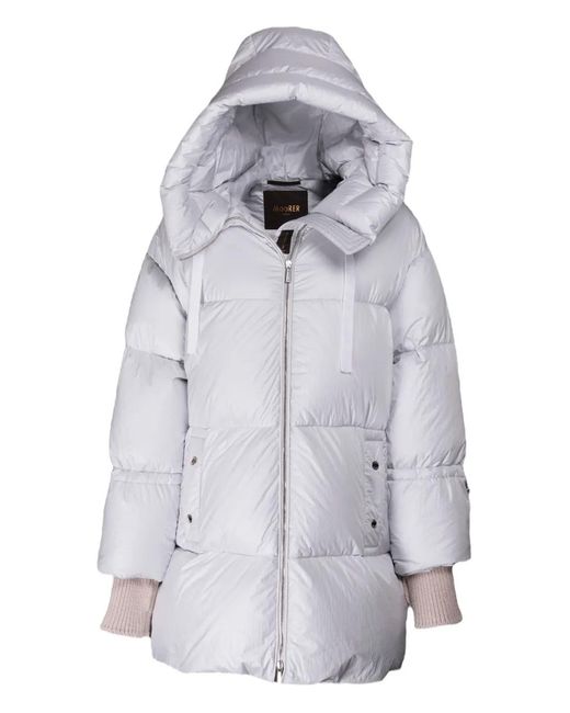 Moorer Gray Hooded Quilted Jacket