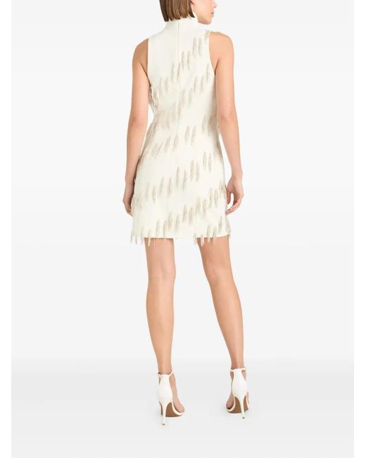 Cinq À Sept White Turtleneck Fringe Dress