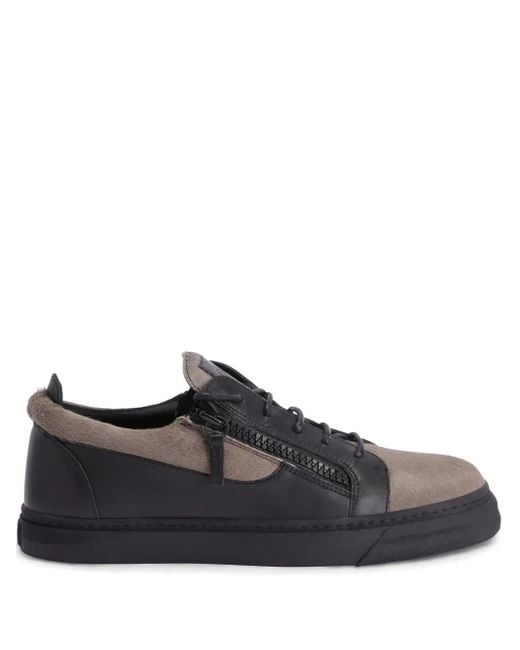 Giuseppe Zanotti Black Frankie Double-Zip Low-Top Sneakers for men