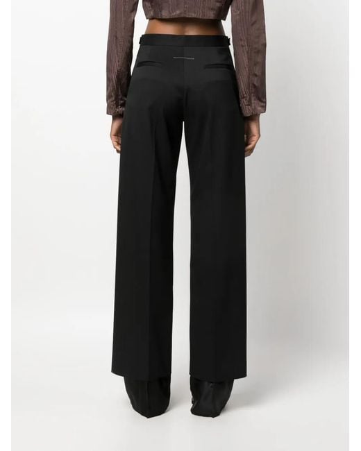 MM6 by Maison Margiela Black High-Waisted Flared Trousers