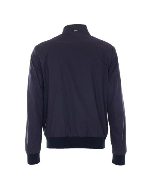 Herno Blue High-Neck Zip-Up Jacket for men