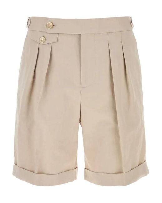 Brunello Cucinelli Natural Cuffed Bermuda Shorts for men