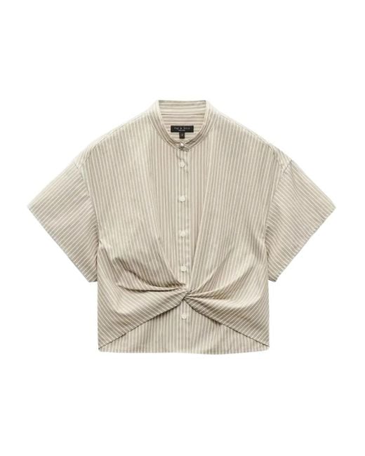 Rag & Bone Natural Twisted Striped Shirt