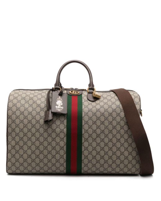 Gucci Brown Large Savoy GG Supreme Holdall