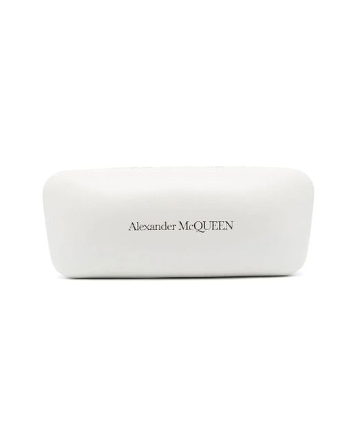 McQueen Black Square-Frame Logo Sunglasses