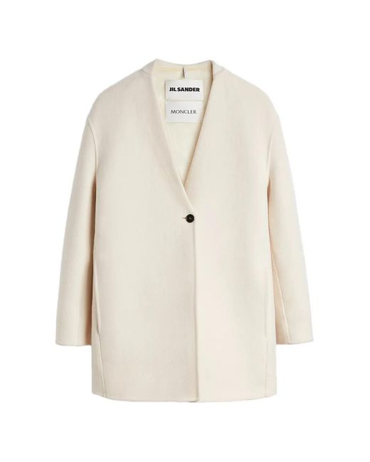 Jil Sander White X Moncler Reversible V-Neck Jacket