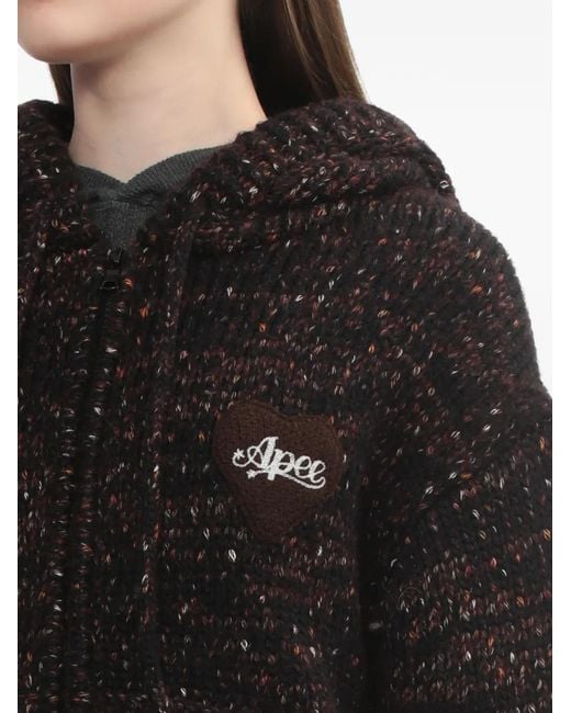 AAPE BY A BATHING AP Black Hooded Zip Knitwear