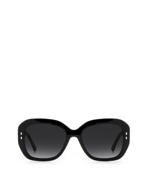 Isabel Marant Black Rectangle-Frame Sunglasses