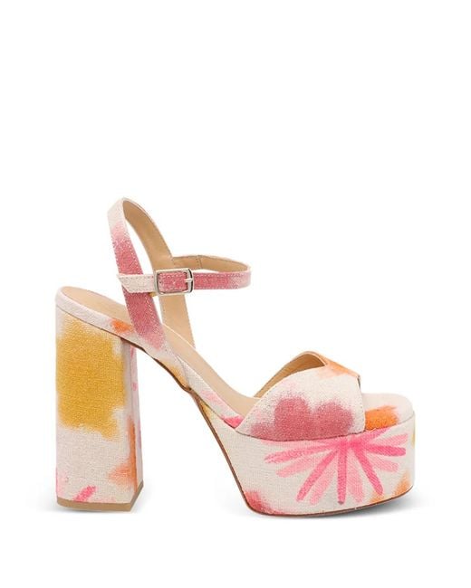 Castaner Pink Patterned Buckle Sandals