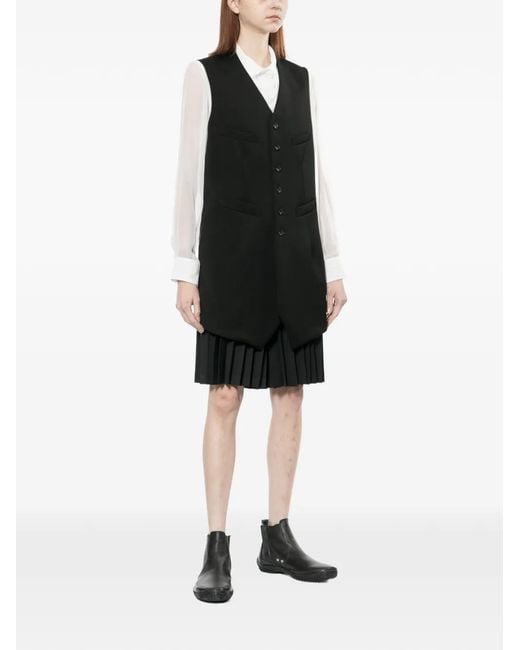 Comme des Garçons Black Button Vest Coat