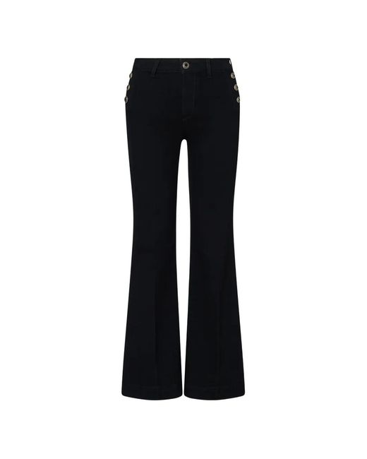 Liu Jo Black Flare Jeans With Jewel Buttons