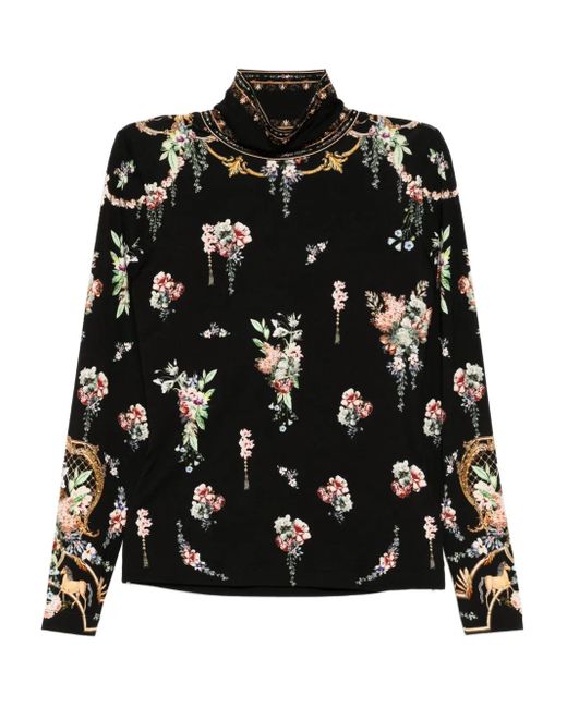 Camilla フローラル トップ Black