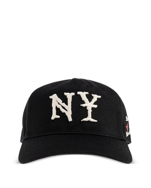 Duke & Dexter Black Ny-Embroidered Baseball Cap for men
