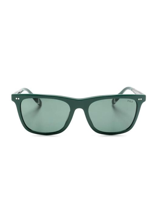 Polo Ralph Lauren Green Tortoiseshell Square-Frame Sunglasses for men