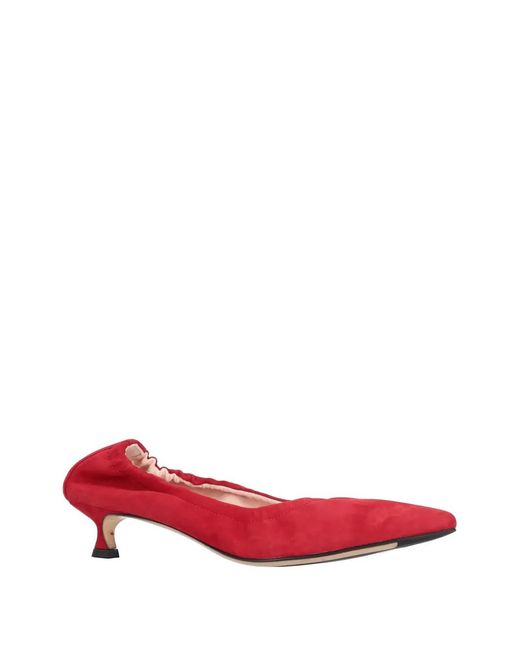 LA ROSE Red Elasticated Pointed-Toe Pumps